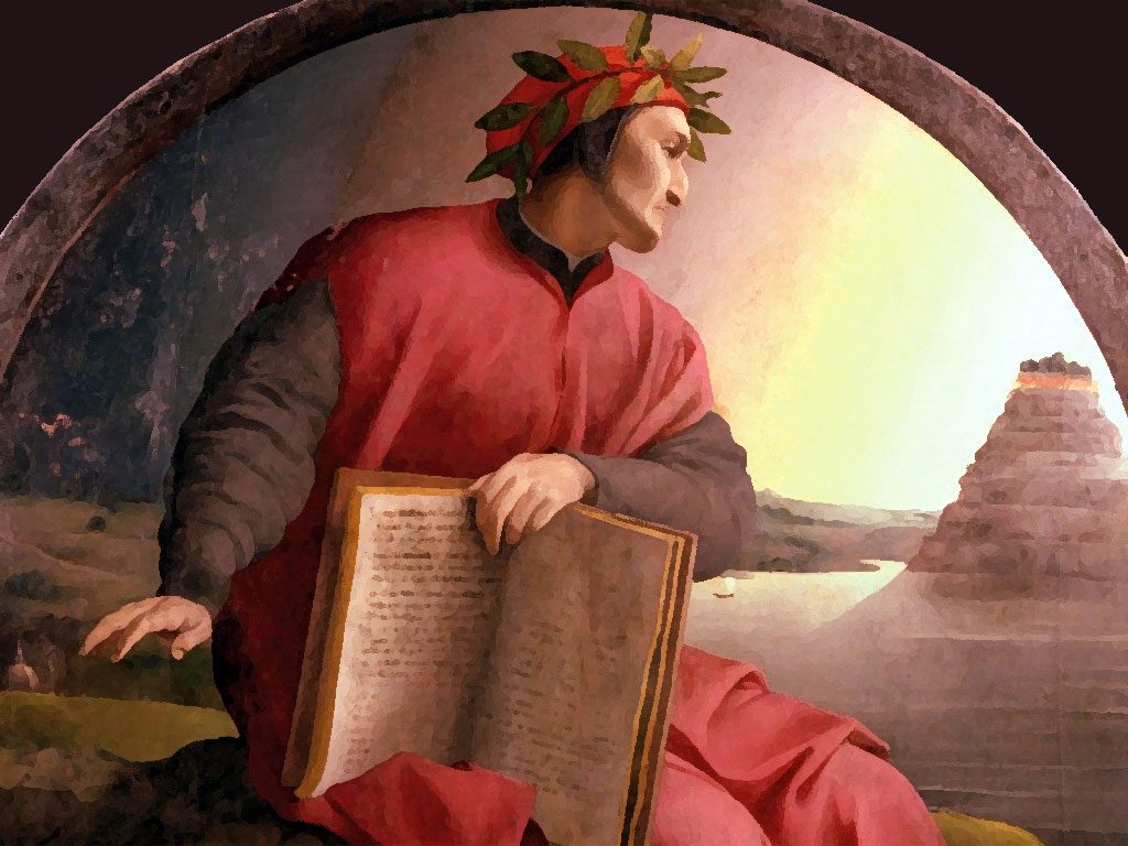 Un ritratto di Dante Alighieri, simbolo della lingua italiana