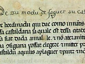 Manoscritto medievale in dialetto sardo.