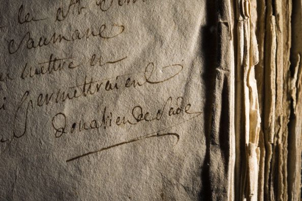 Una delle rarissime firme del Marchese De Sade.