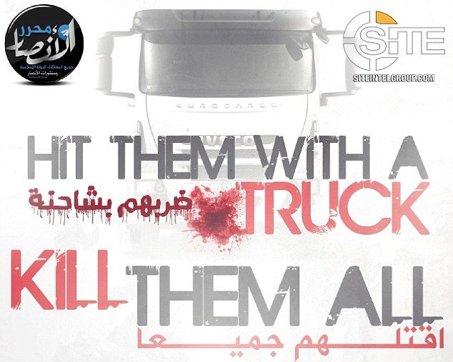"Colpiscili con un camion. Uccidili tutti", l’inquietante messaggio dell’Isis ai suoi militanti. (Site)