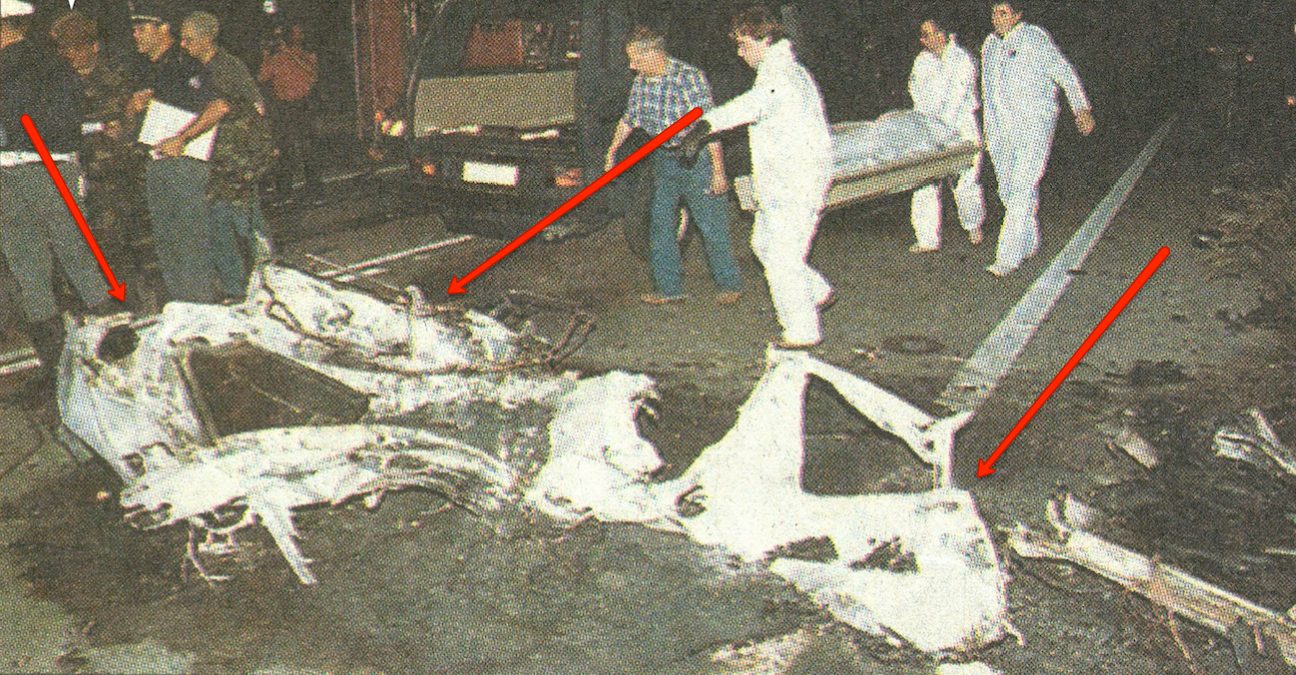 Quello che resta della Peugeot 205 di Bergonzini