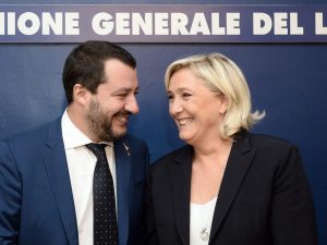 Matteo Salvini e Marine Le Pen si incontrano a Roma al convegno dell’Ugl