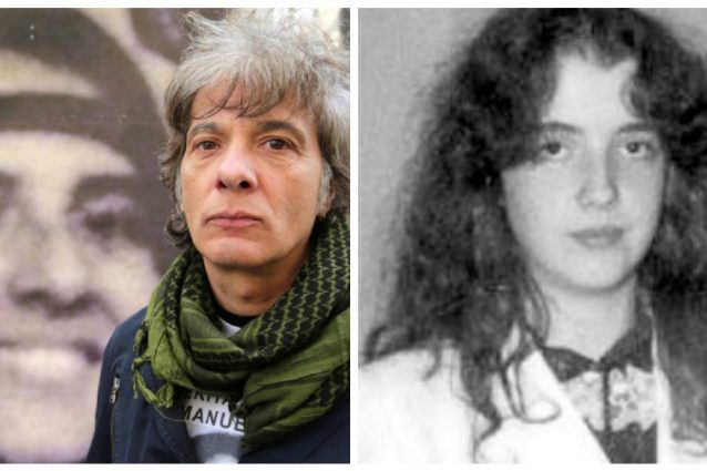 A dx Pietro Orlandi (davanti a una foto di Emanuela), a sn Mirella Gregori