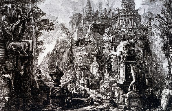 La Via Appia immaginata da Giovanni Piranesi nelle sue "Vedute di Roma", Veneranda Biblioteca Ambrosiana, Milano.