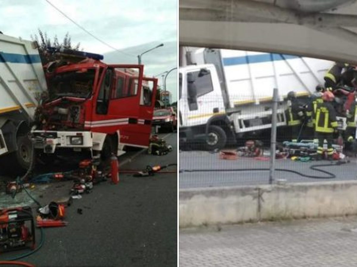 Savona, vigili del fuoco si schiantano contro nettezza urbana, pompiere