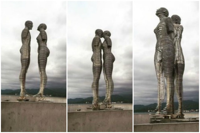 L’inizio e la fine di una storia: queste statue giganti raccontano un amore impossibile