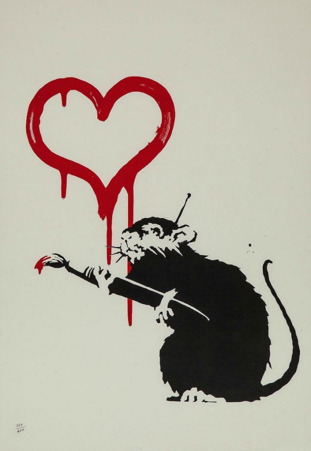 Banksy (b.1974) – Love Rat / 15200 USD su Barnebys