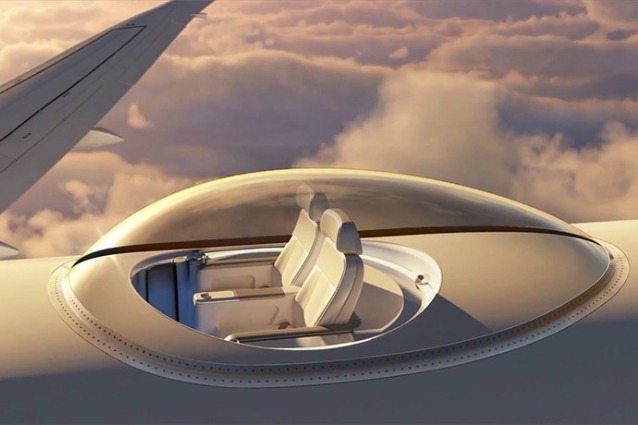Con la testa fra le nuvole: ecco il primo aereo con i sedili sul tetto per panorami a 360°