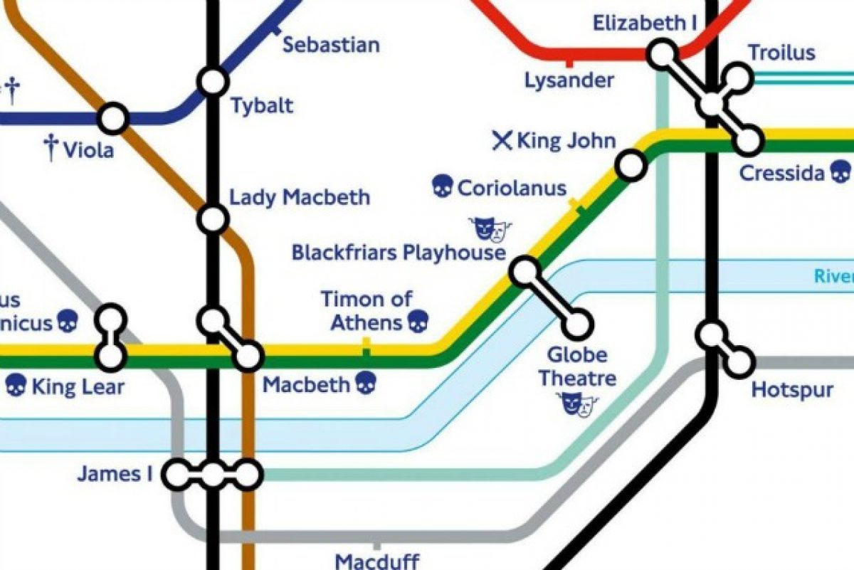 Londra una nuova mappa della metropolitana in onore di Shakespeare