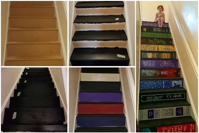 Come trasformare le scale di casa con i propri libri preferiti Scale in casa
