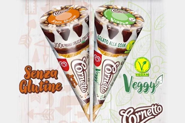 Cornetto Veggy e senza glutine, arriva il “cuore di panna” per vegani e celiaci