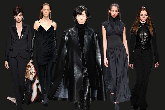 da sinistra Moschino, Salvatore Ferragamo, Ricostru, Sportmax, Diesel Black Gold