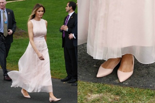 Melania Trump scende dai tacchi, ballerine e abito rosa per la prima Pasqua da First Lady