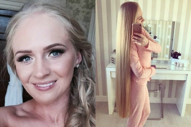 Non taglia i capelli da 17 anni, le arrivano alle ginocchia