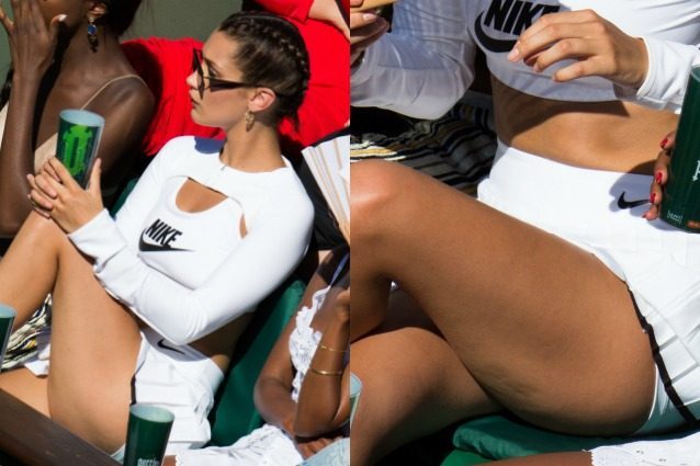 Bella Hadid, la gonna corta rivela la cellulite sul lato B