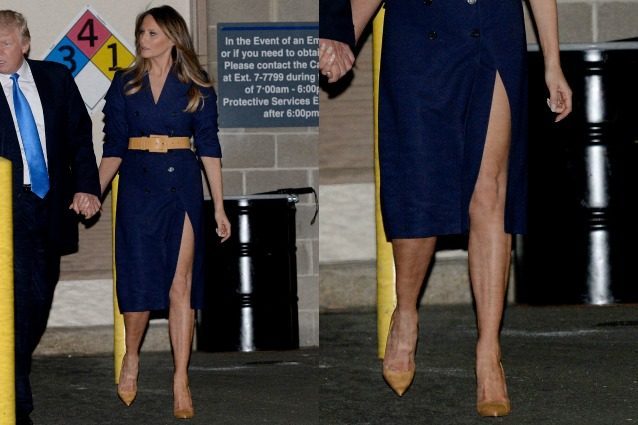 Melania Trump osa con lo spacco: il dettaglio sexy della First Lady