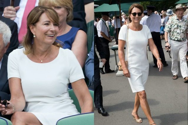 Carole Middleton a Wimbledon: la mamma di Kate sceglie un look total white