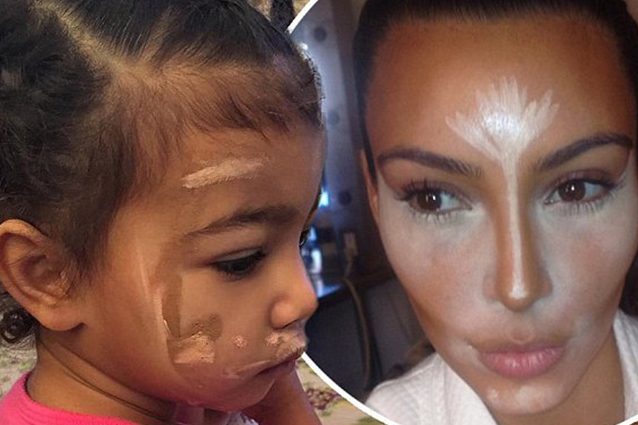 North West, la figlia di Kim Kardashian, a 4 anni trucca il volto con il contouring