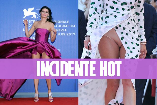 Incidenti hot sul tappeto rosso a Venezia 74: con il vento il vestito vola su