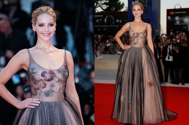 Gonna di tulle e trasparenze audaci: Jennifer Lawrence in versione principessa a Venezia