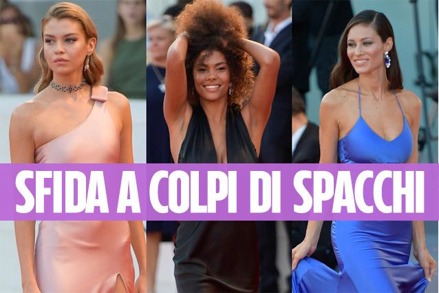 Tina Kunakey, la Maxwell e la Pellegrinelli dive in satin: è sfida a colpi di spacchi