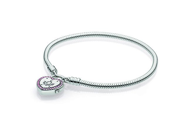 Bracciale Pandora In Argento, chiusura a lucchetto.