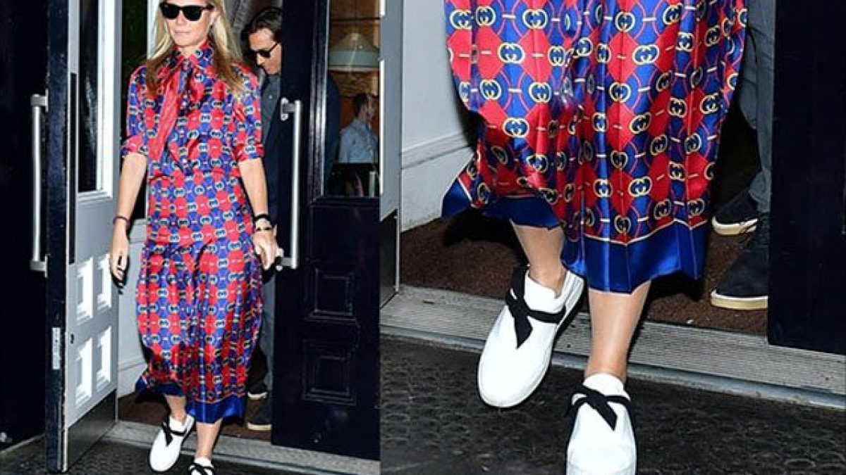 Gwyneth Paltrow lancia il trend per l'autunno 2019: l'abito a stampa si  indossa con le sneaker