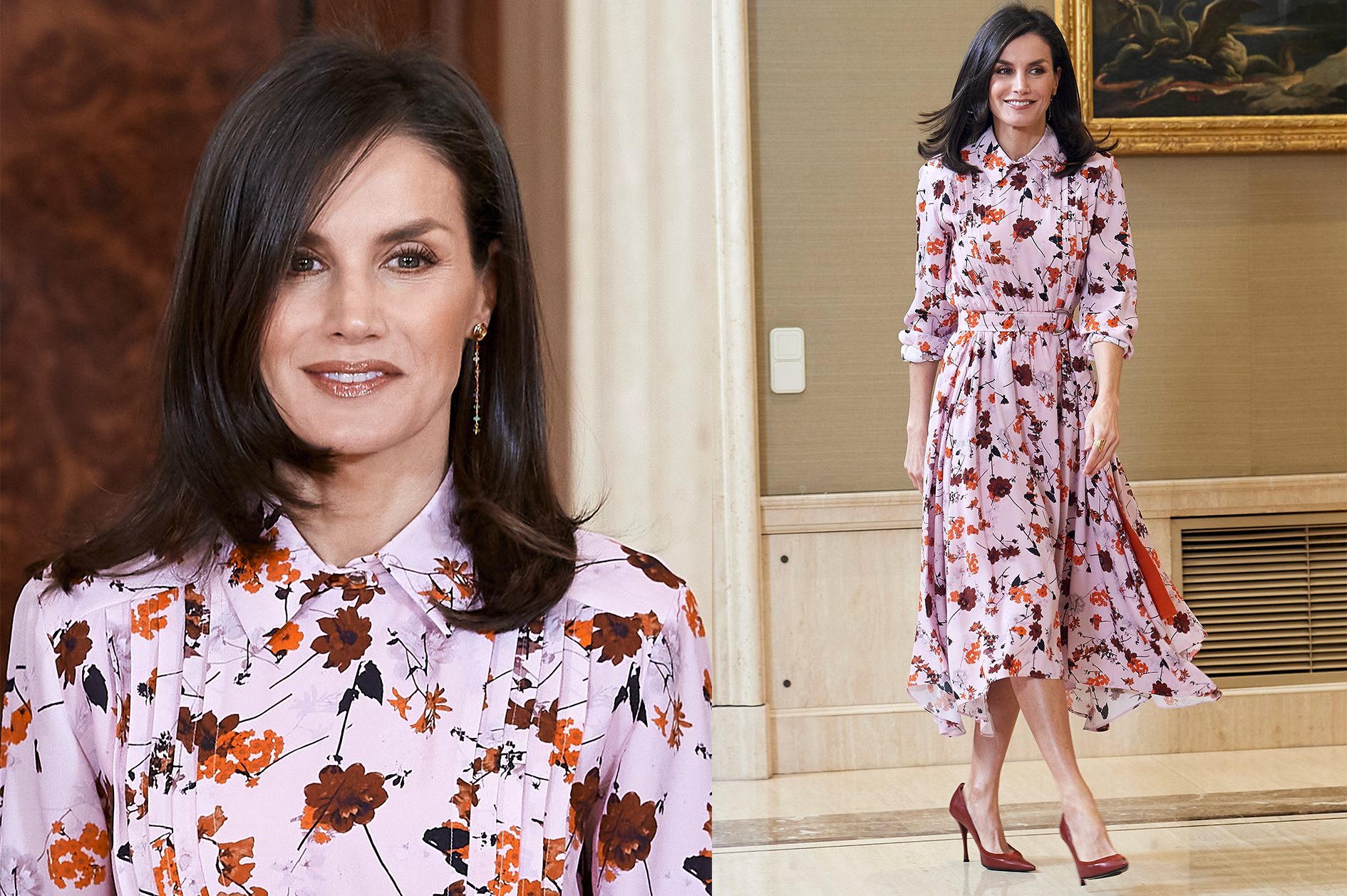 Letizia di Spagna porta un tocco di primavera a corte l'abito supera i 400 euro ma è riciclato Letizia di Spagna porta un tocco di primavera a corte l'abito supera i 400 euro ma è riciclato