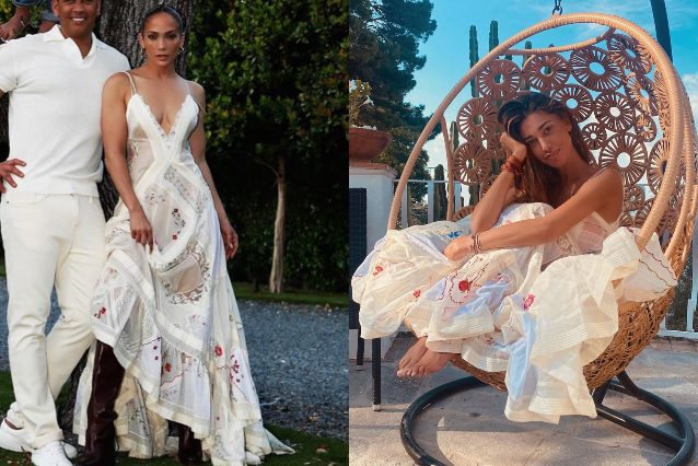 Jennifer Lopez come una dea in bianco imita Belén: l'abito hippie costa più  di mille euro