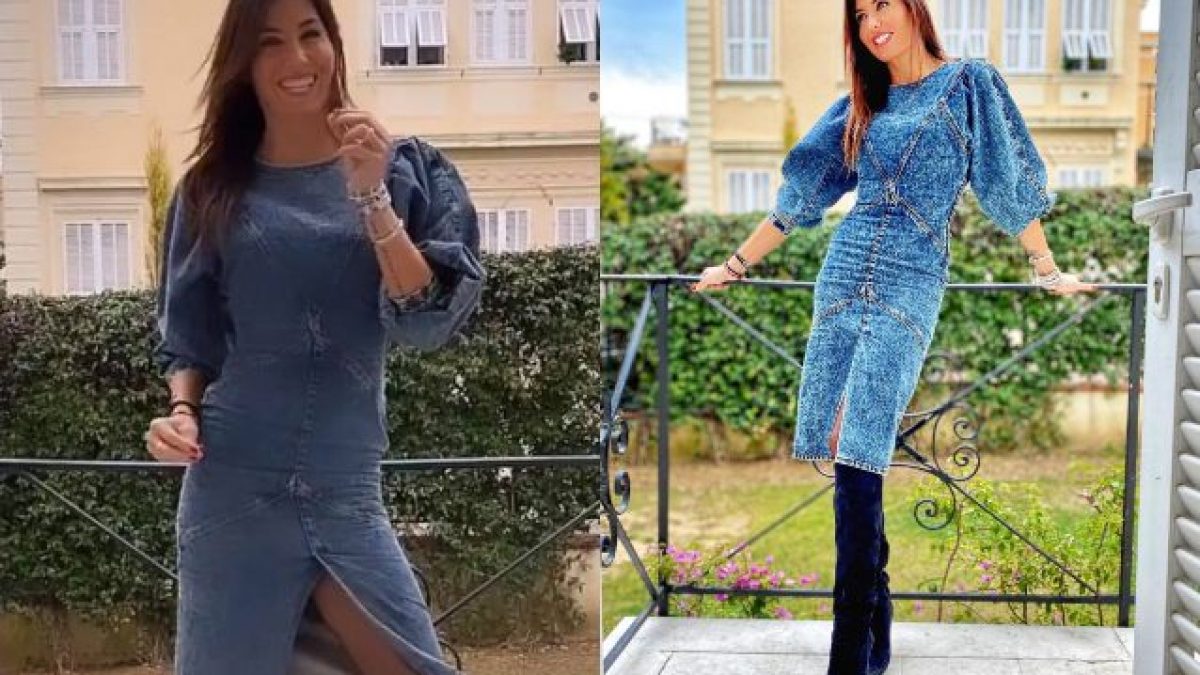 Elisabetta Gregoraci rilancia la moda total denim: il suo abito di jeans  costa oltre 600 euro