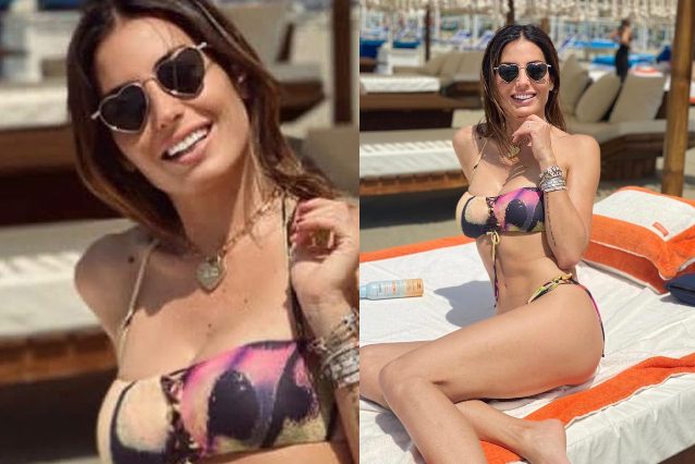 Elisabetta Gregoraci è pronta per l'estate: il primo look da spiaggia con  gli occhiali da sole a cuore