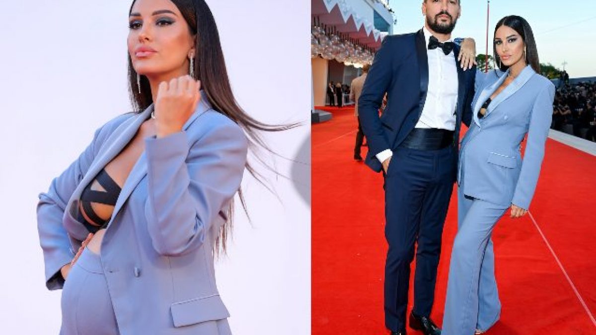 Venezia 2021, Rosa Perrotta incinta col tailleur: reinterpreta la moda  mannish in versione premaman