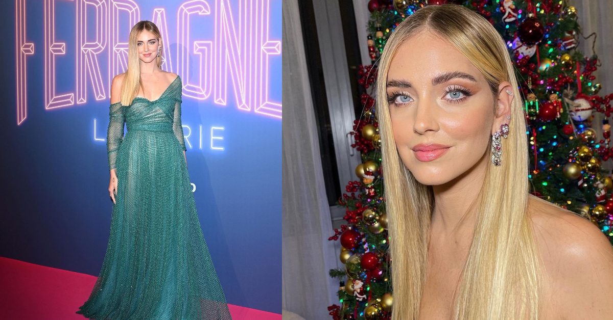 Chiara Ferragni alla premiere di The Ferragnez, brilla con l'abito verde di  tulle e perline