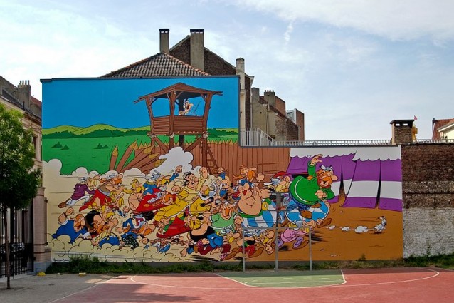 Asterix, murales del fumetto a Bruxelles