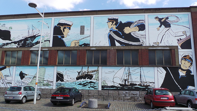 Corto Maltese, murales del fumetto a Bruxelles