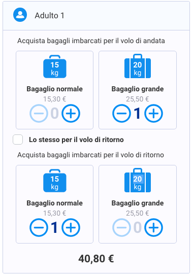 Come aggiungere e sottrarre bagagli nei viaggi a/r con Ryanair.
