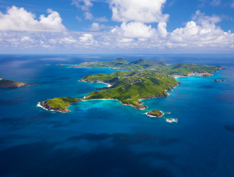 Vista aerea dell'isola di Saint Barth