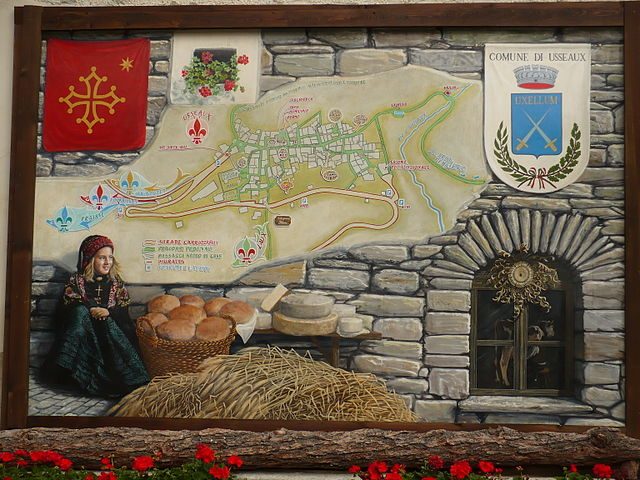 Il murales posto all’ingresso di Usseaux – Foto Wikipedia
