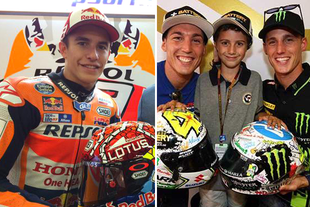 Marquez, Pol e Aleix Espargaro: caschi speciali per i catalani al Montmelò