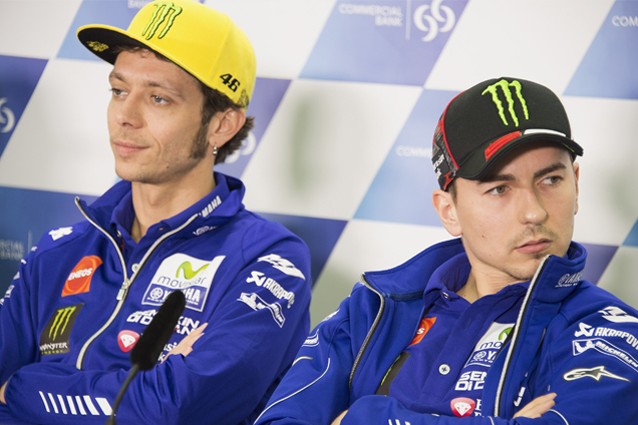 I due piloti del team Yamaha Movistar, Valentino Rossi e Jorge Lorenzo / Getty