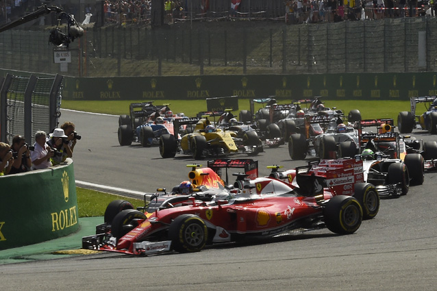 Verstappen e il contatto con le Ferrari a Spa – Getty Images