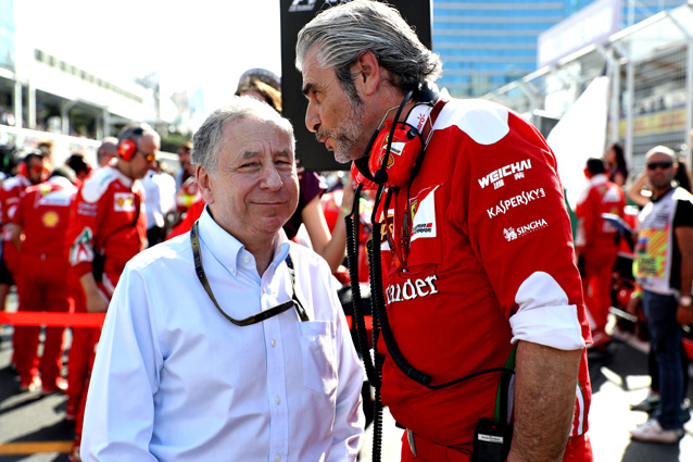 Il team principal Maurizio Arrivabene e il presidente della Fia Jean Todt – Getty Images