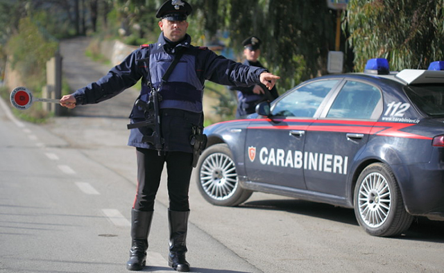 Posto di blocco carabinieri