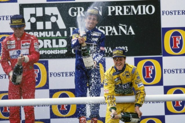 GP di Spagna story, 1993: Schumi, Prost e Senna per l'unico "podio delle leggende"
