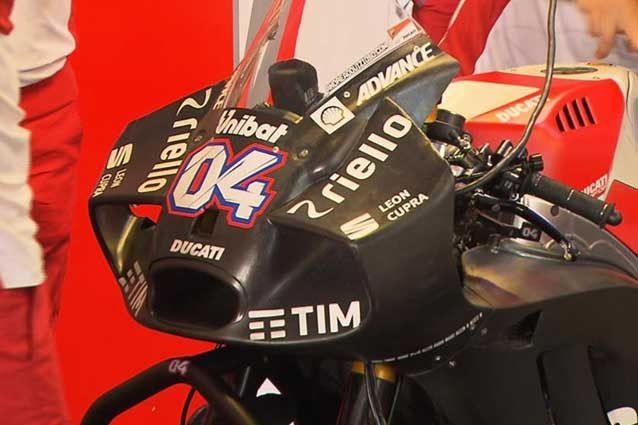 La rivoluzionaria carena aerodinamica della Ducati, battezzata 'hammerhead' / MotoGp.com