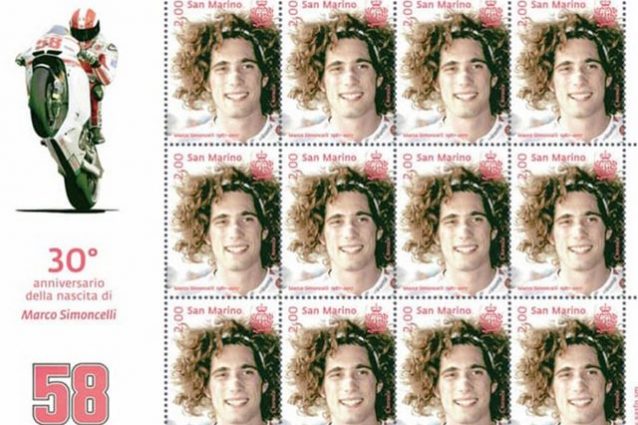 Il francobollo dedicato a Marco Simoncelli