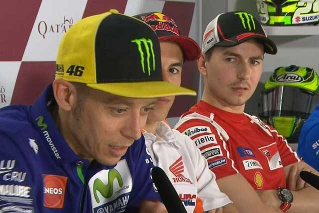 Valentino Rossi durante la conferenza stampa pre–evento in Qatar/ MotoGp.com