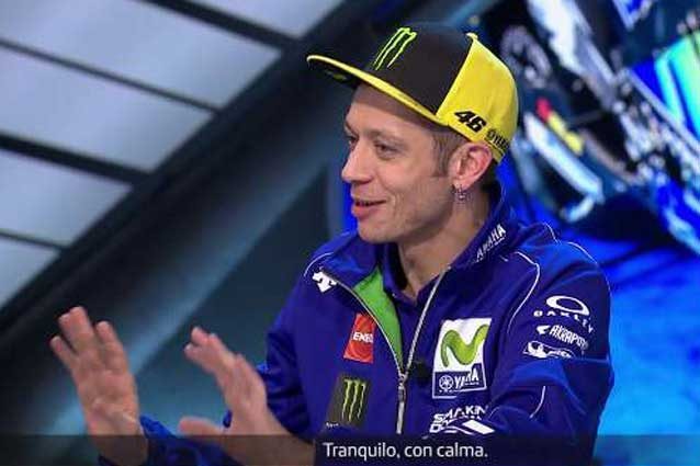 Valentino Rossi durante l'intervista / Movistar Tv