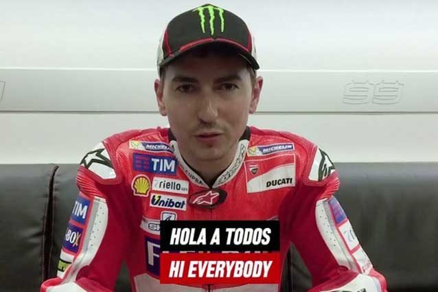 Jorge Lorenzo nel video messaggio ai tifosi / Instagram