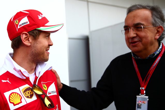 Sergio Marchionne e Sebastian Vettel – Getty Images